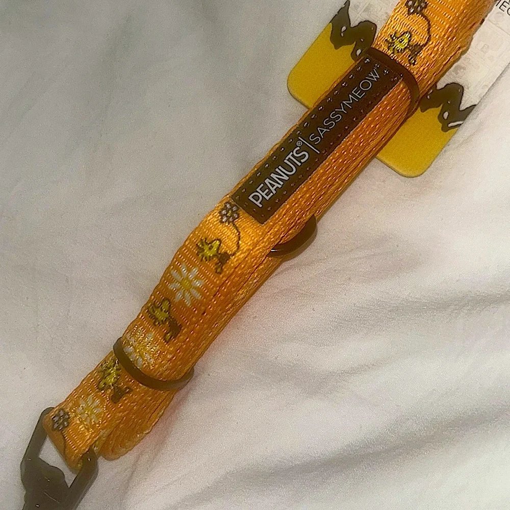 Sassy Meow Peanuts Woodstock Cat Collar (M) and Matching Leash 6ft